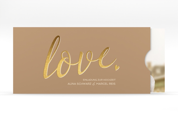 Hochzeitseinladung Glam Einsteckkarte beige