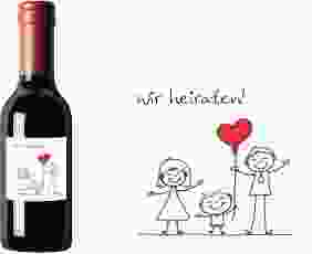 Piccoloetikett Hochzeit Family Etikett Piccolo weiss