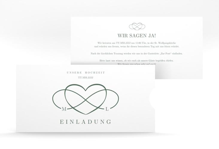 Hochzeitseinladung Infinity Einsteckkarte gruen
