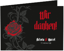 Danksagungskarte Hochzeit "Red Rose"