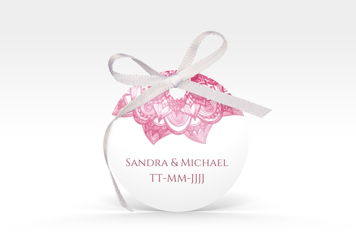 Geschenkanhänger Hochzeit Delight Geschenkanhänger, rund pink hochglanz