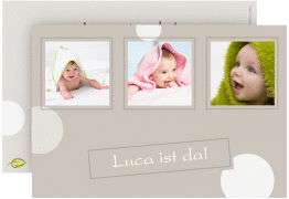 Klick: Details zu Geburtskarte "Cute" anzeigen Geburtskarte Cute A6 Karte quer beige