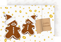 Klick: Details zu Weihnachtskarte "Lebkuchenmann" anzeigen Weihnachtskarte "Lebkuchenmann"