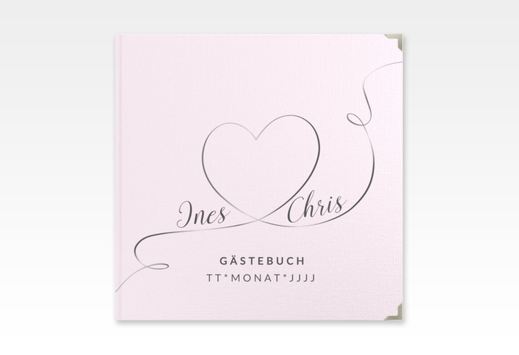 Gästebuch Selection Hochzeit Dolce Leinen-Hardcover rosa