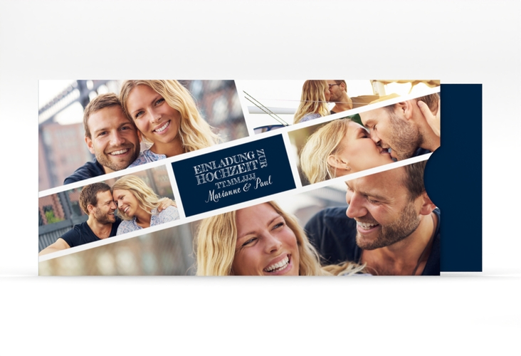 Hochzeitseinladung Rise Einsteckkarte blau