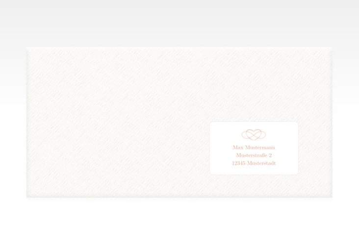 Empfängeretikett Hochzeit Infinity 63,5 x 38,1 mm apricot