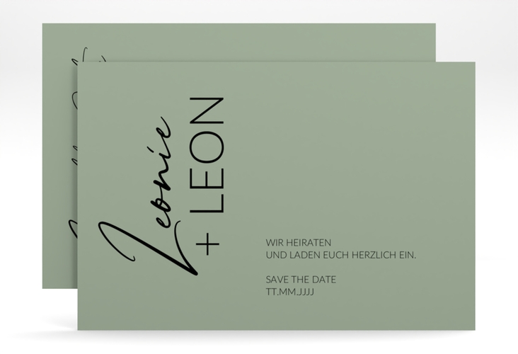 Save the Date-Karte Your Name A6 Karte quer gruen