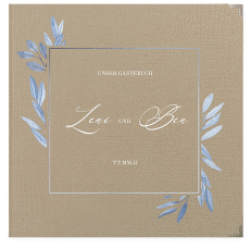 Klick: Details zu Gästebuch Selection Hochzeit "Classicblue" anzeigen Gästebuch Selection Hochzeit Classicblue Leinen-Hardcover Kraftpapier mit geometrischem Herz und Rosen in Aquarell