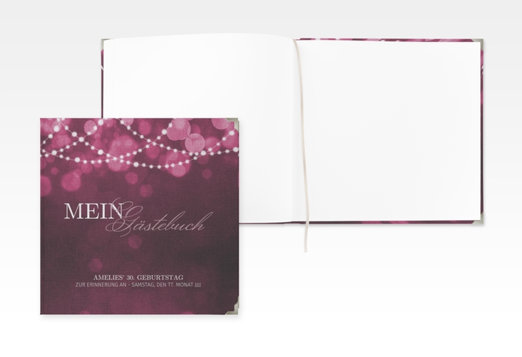 Gästebuch Selection Geburtstag Girlande Leinen-Hardcover pink