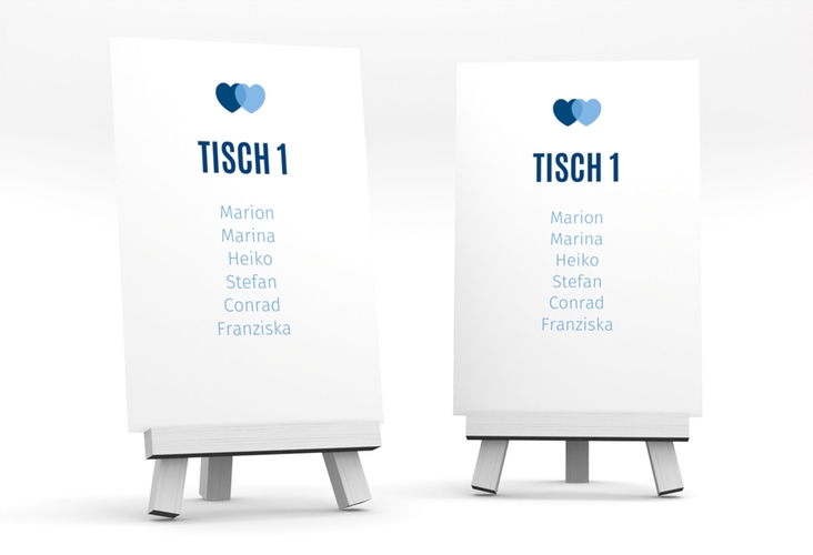Tischaufsteller Hochzeit Couple Tischaufsteller blau