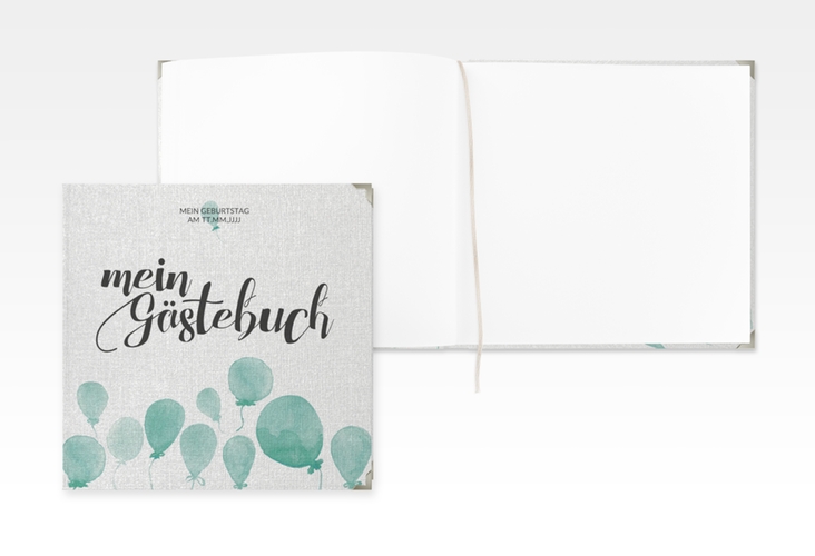 Gästebuch Selection Geburtstag Ballon Leinen-Hardcover gruen