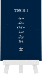 Klick: Details zu Tischaufsteller Hochzeit "Rise" anzeigen Tischaufsteller Hochzeit Rise Tischaufsteller blau