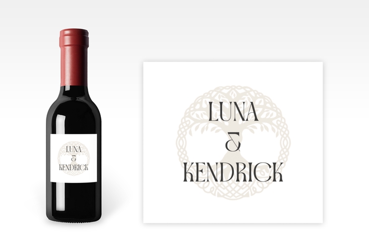 Piccoloetikett Hochzeit Lebensbaum Etikett Piccolo im Stil der Kelten und Wikinger