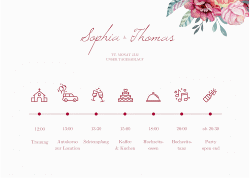 Klick: Details zu Tagesablauf Poster Hochzeit "Blooming" anzeigen Tagesablauf Poster Hochzeit Blooming 70 x 50 cm Poster weiss