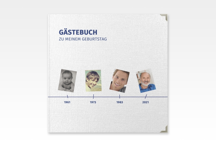 Gästebuch Selection Geburtstag Timeline Leinen-Hardcover weiss