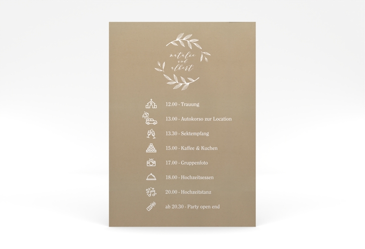 Tagesablauf Leinwand Hochzeit Naturelove 50 x 70 cm Poster weiss