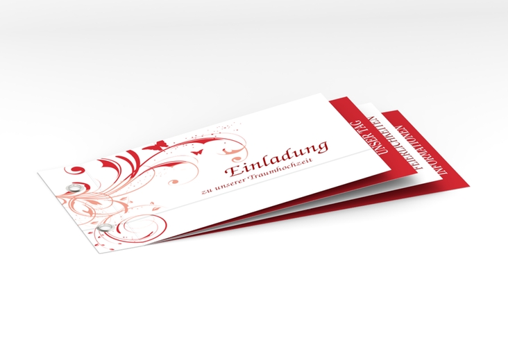 Hochzeitseinladung Palma Booklet rot