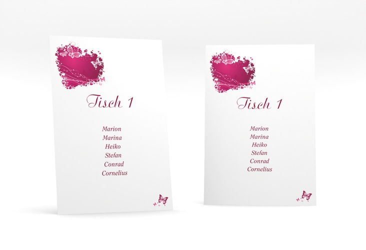Tischaufsteller Hochzeit Mailand Tischaufsteller pink
