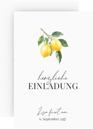 Einladung Geburtstag Citrus A6 Karte hoch weiss
