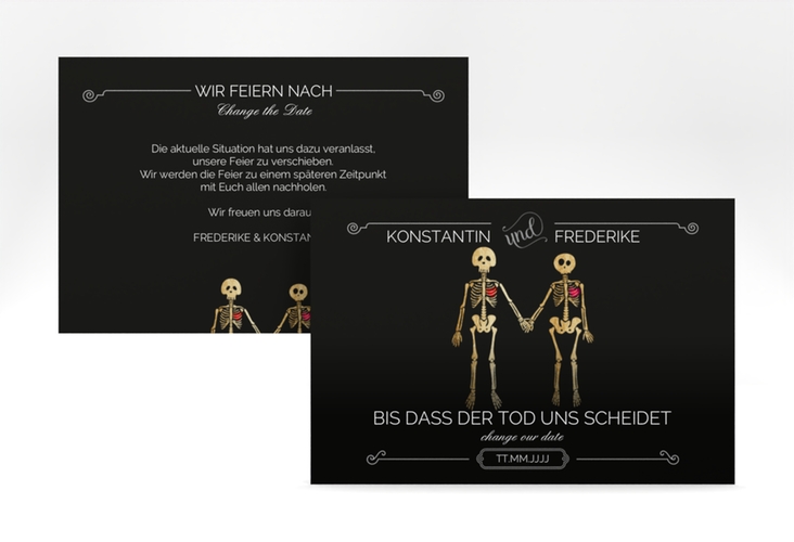 Change the Date-Karte Bones A6 Karte quer schwarz hochglanz
