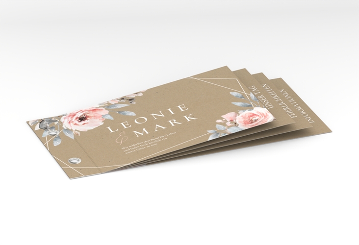 Hochzeitseinladung Perfection Booklet mit rosa Rosen