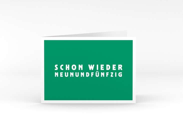 Einladung 60. Geburtstag Gag A6 Klappkarte quer gruen hochglanz