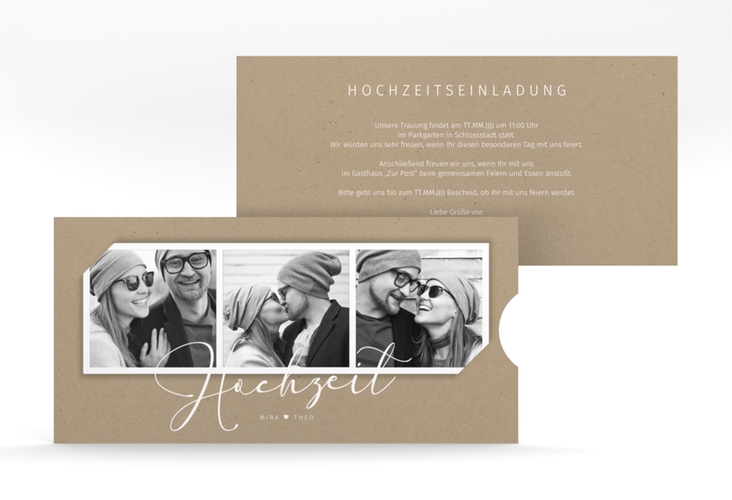 Hochzeitseinladung "Crafty" Einsteckkarte hochglanz