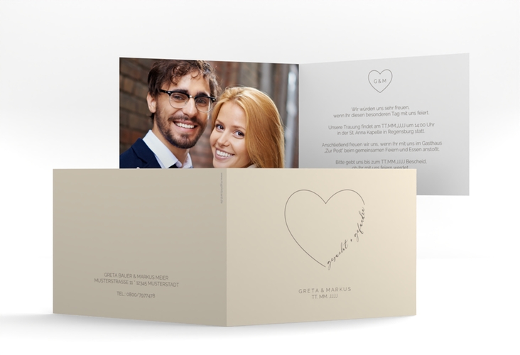Hochzeitseinladung Lebenstraum A6 Klappkarte quer