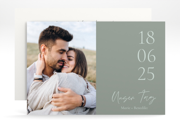 Save the Date-Karte Unser Tag A6 Karte quer mit Foto und großem Datum