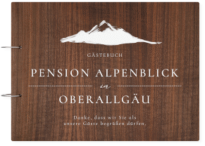 Klick: Details zu Gästebuch Holzcover Nussbaum "Alpenblick" anzeigen Gästebuch Holzcover Nussbaum "Alpenblick"