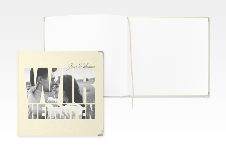 Gästebuch Selection Hochzeit Letters Leinen-Hardcover beige