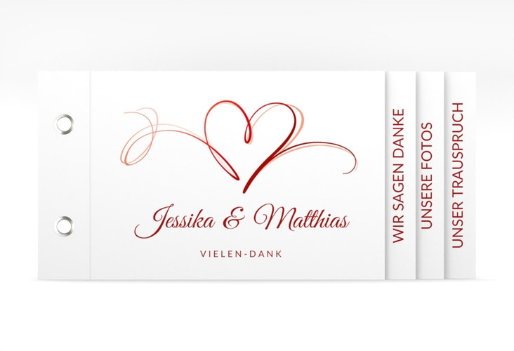 Danksagungskarte Hochzeit Envie Booklet rot hochglanz
