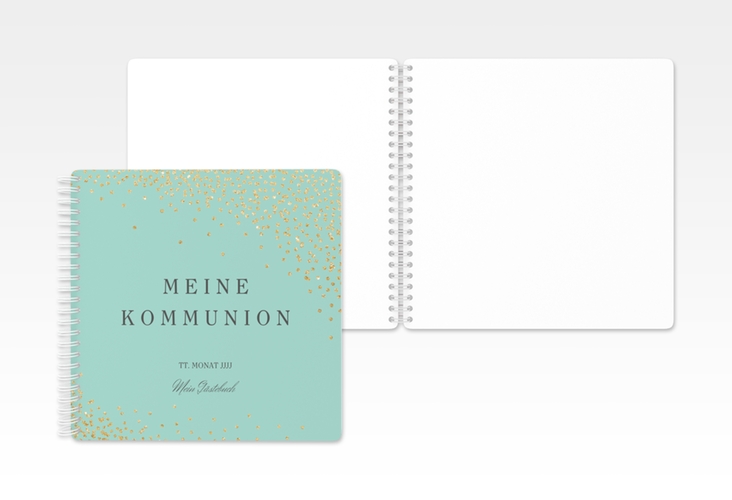 Gästebuch Kommunion Glanzvoll Ringbindung mint
