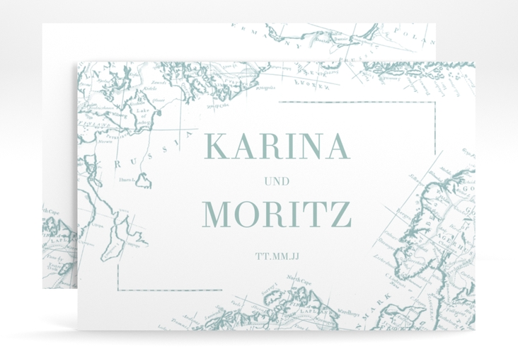 Save the Date-Karte Voyage A6 Karte quer mint