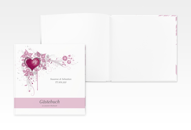 Gästebuch Creation Hochzeit Triest 20 x 20 cm, Hardcover pink