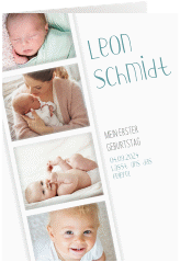 Einladungskarte Kindergeburtstag Lebensjahr A6 Klappkarte hoch blau