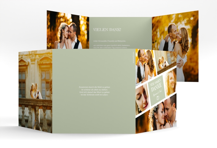 Dankeskarte Hochzeit Rise quadr. Doppel-Klappkarte