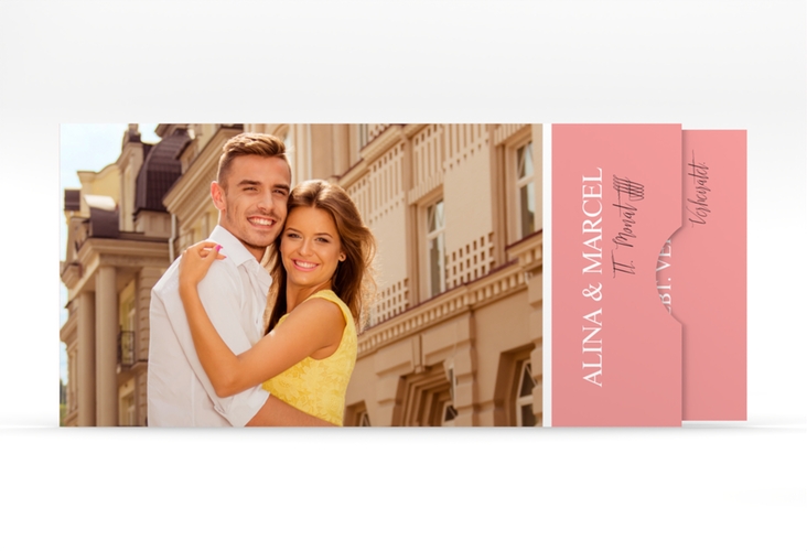 Hochzeitseinladung Classic Einsteckkarte rosa