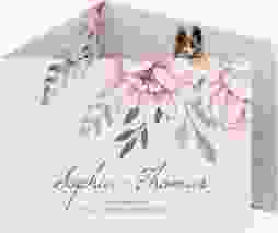 Hochzeitseinladung "Blooming" A6 Doppel-Klappkarte rosa