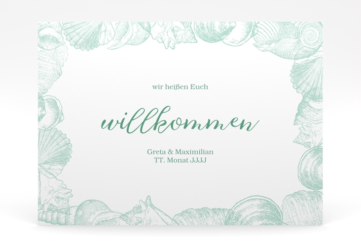 Willkommensschild Poster Muschelreich 70 x 50 cm Poster mint