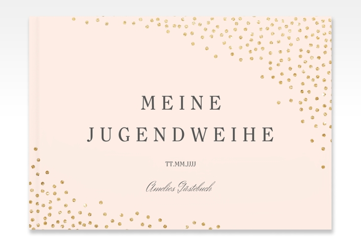 Gästebuch Jugendweihe Glossa A4 quer, Hardcover rosa