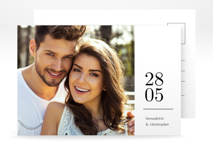 Save the Date-Postkarte Minimal A6 Postkarte weiss