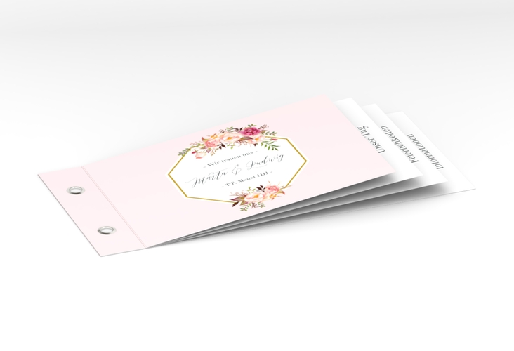 Hochzeitseinladung Prachtvoll Booklet rosa
