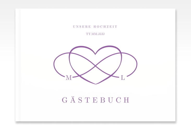 Gästebuch A4 quer Infinity A4 quer, Hardcover lila