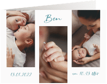 Geburtskarte Lebenswunder A6 Klappkarte quer blau