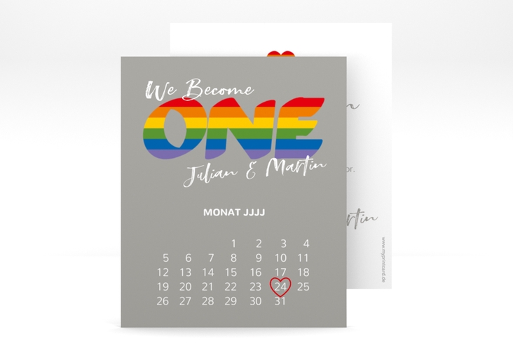 Save the Date-Kalenderblatt Pride Kalenderblatt-Karte hochglanz