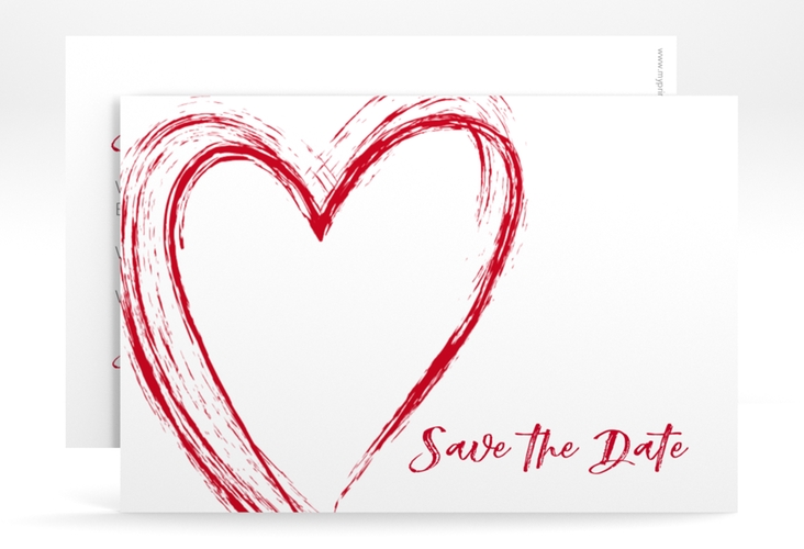 Save the Date-Karte Liebe A6 Karte quer rot