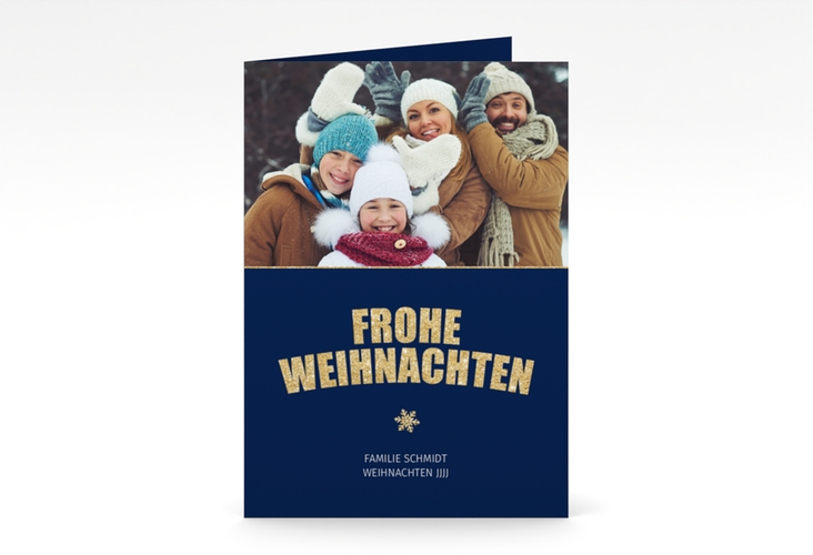 Weihnachtskarte Festtag A6 Klappkarte hoch zum Personalisieren mit Foto