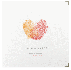 Klick: Details zu Gästebuch Selection Hochzeit "Fingerprint" anzeigen Gästebuch Selection Hochzeit Fingerprint Leinen-Hardcover rot schlicht mit Fingerabdruck-Motiv