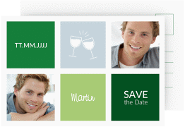 Save the Date-Postkarte Geburtstag Celebration A6 Postkarte gruen